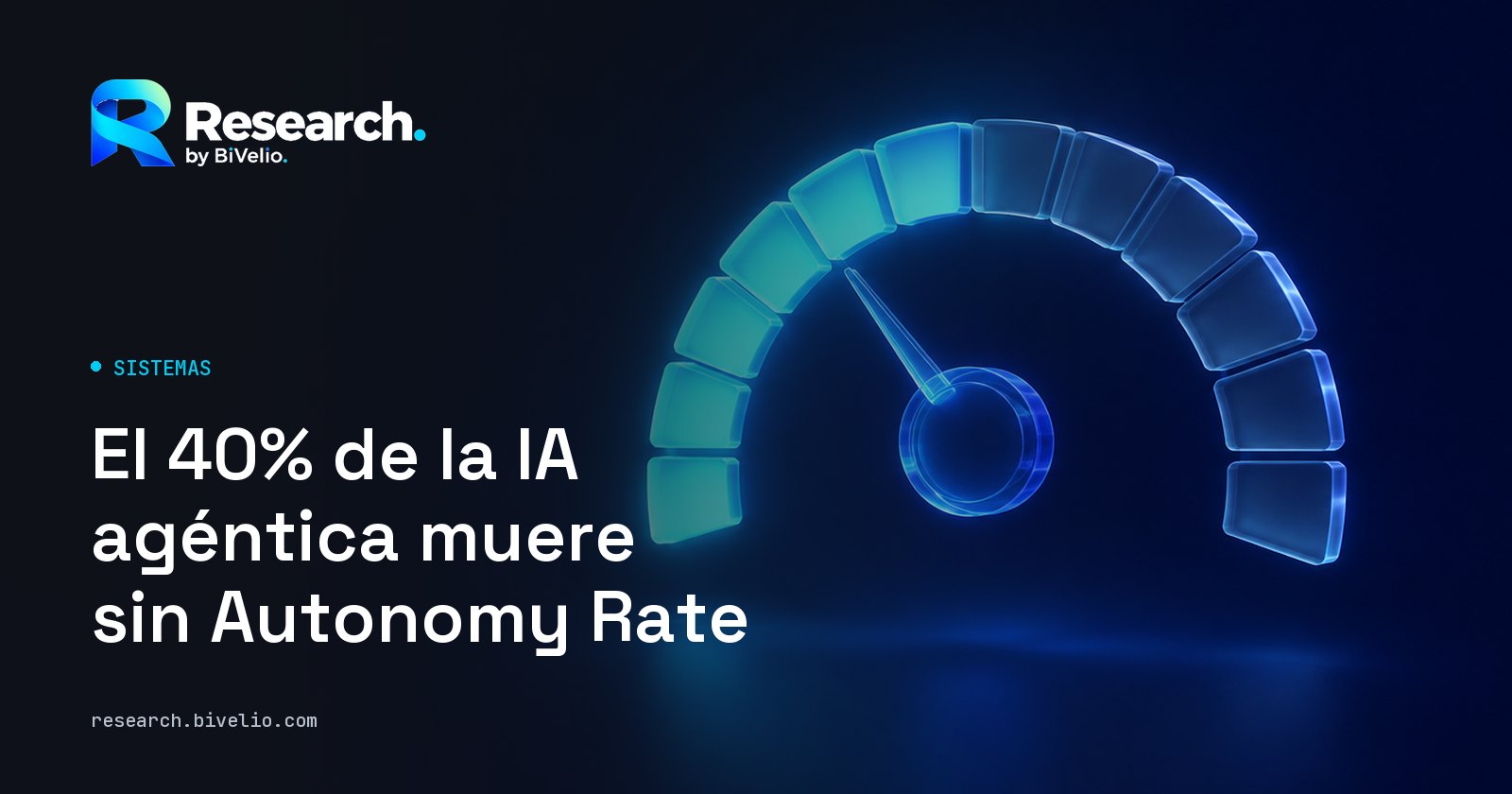 Portada del artículo «El 40% de la IA agéntica muere sin Autonomy Rate»